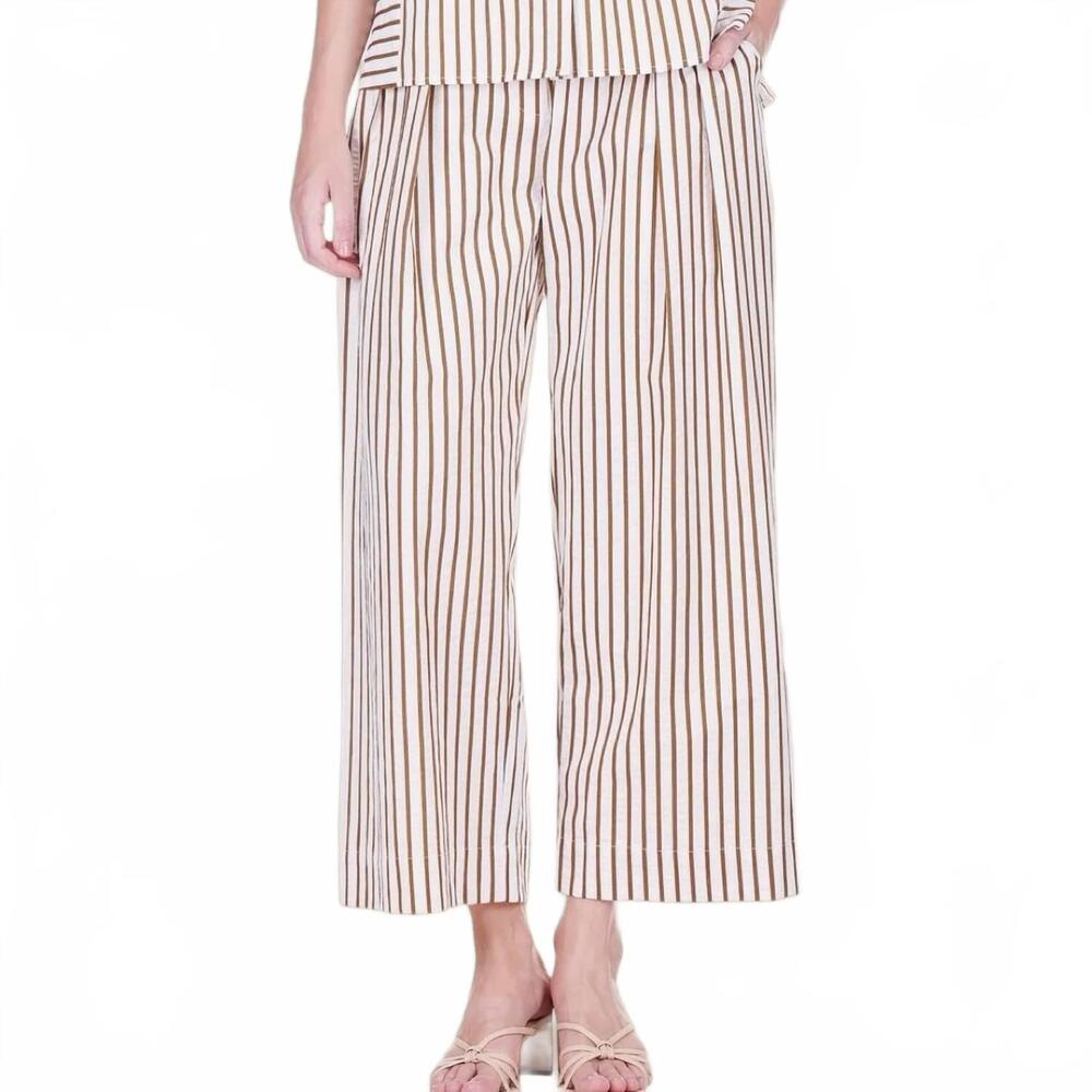 NEW JOY JOY espresso express pleated culottes pants in beige